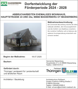 Maßnahmenbeschreibung DE Maßnahme Abbrucharbeiten ehemaliges Wohnhaus OT Masserberg